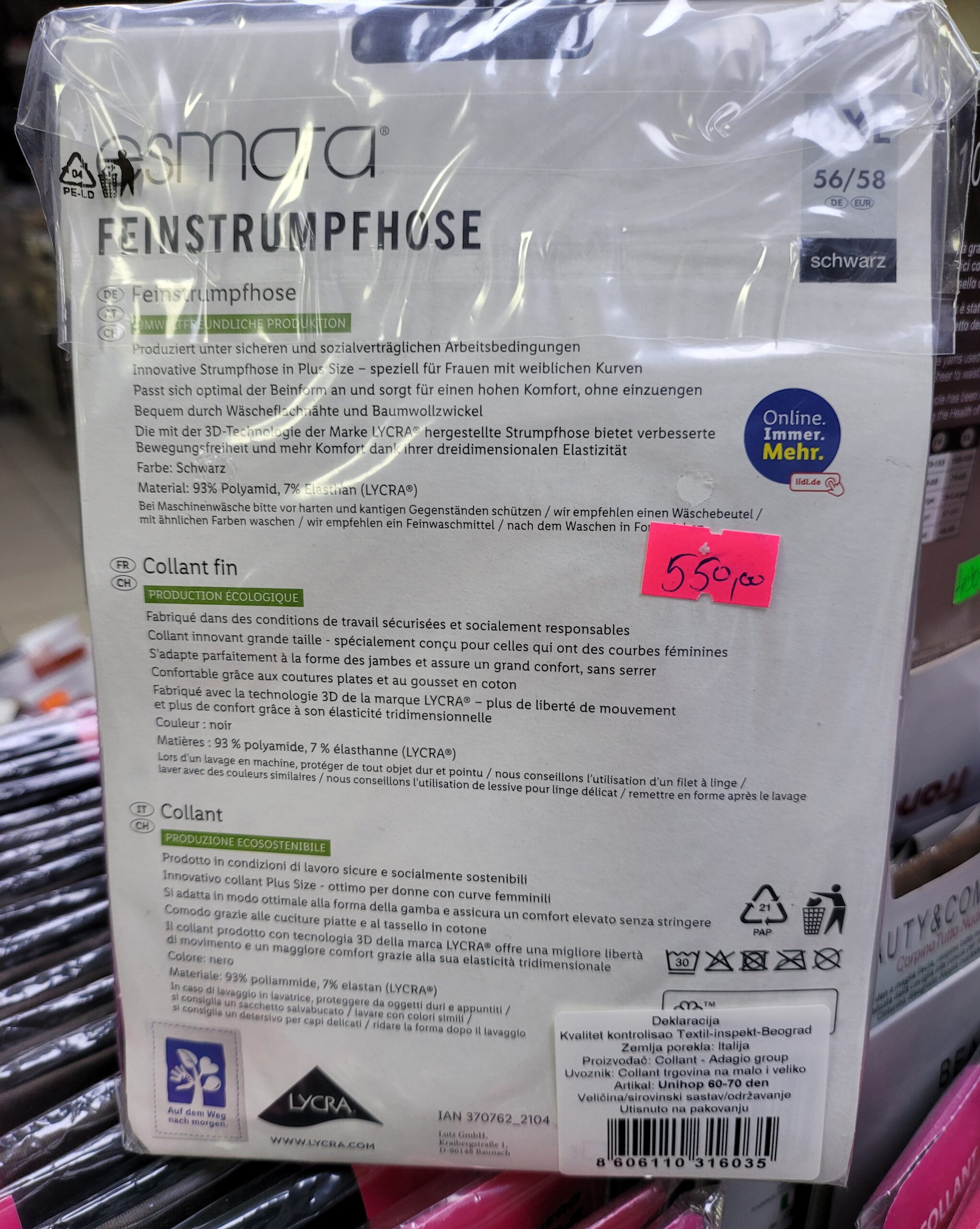 Crne grilonke 60 den-a, 3XL odgovara za konfekcijski 56 3 Crne grilonke 60 den-a, 3XL odgovara za konfekcijski 56 - Slika 3