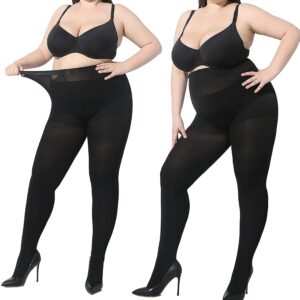 Grilonke 100 Dena, u crnoj mat boji, Plus SIZE sa umetkom