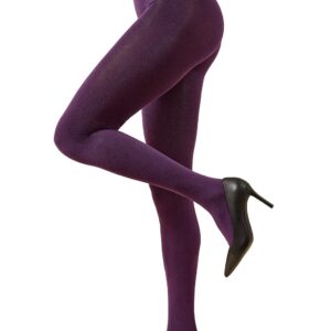 Glatke punije pamucne hulahopke, bez rada u plum melange boji