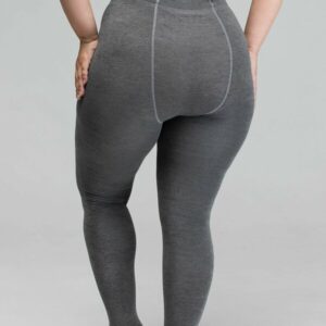 Punije pletene glatke hulahopke sa UMETKOM, Plus SIZE sive