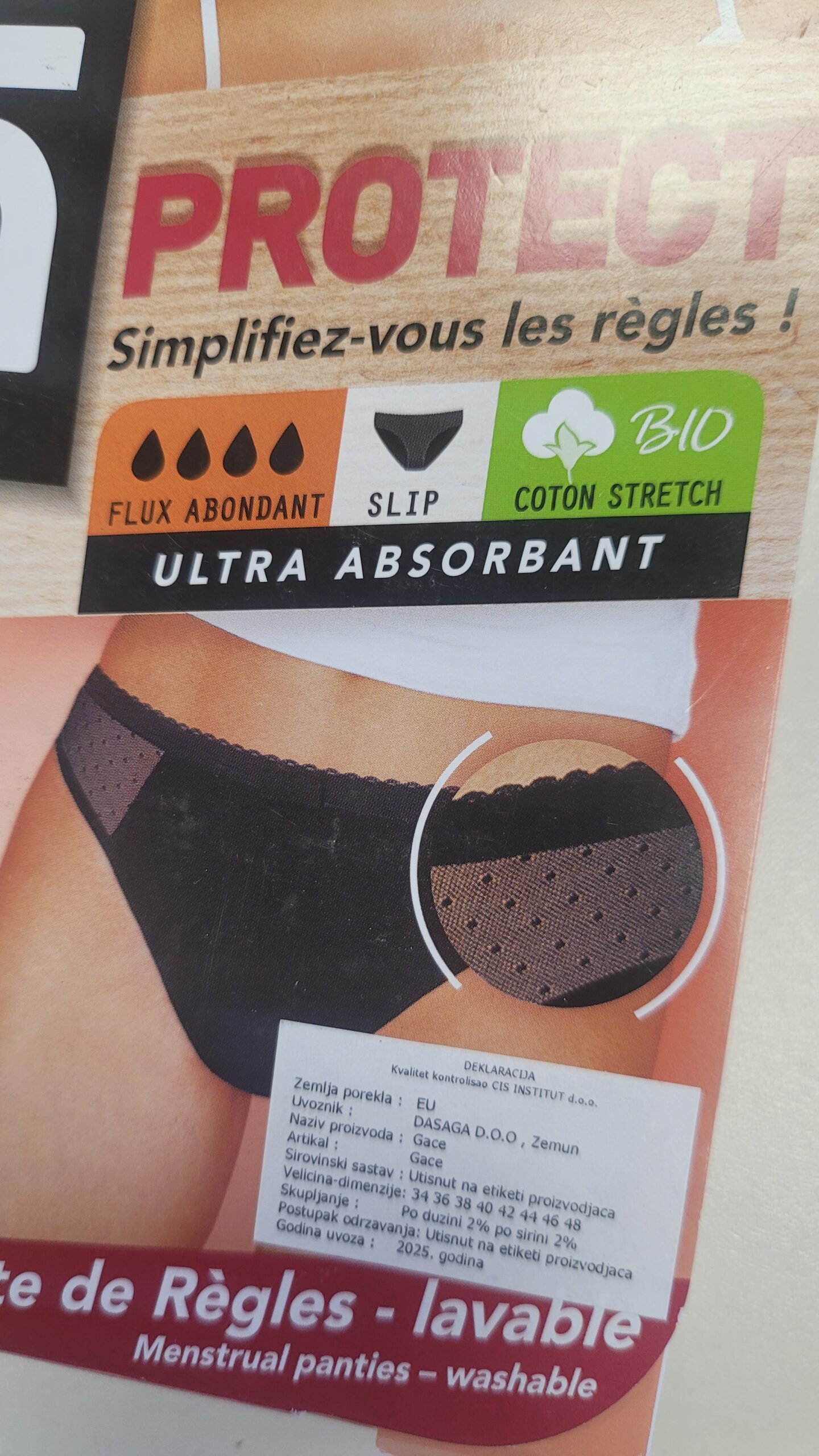 Menstrualne gacice DIM Protect sa dekoracijom od tila 1 Menstrualne gacice DIM Protect sa dekoracijom od tila